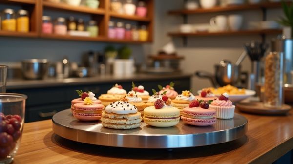 Mettez ordre dans votre pâtisserie avec un plateau tournant efficace